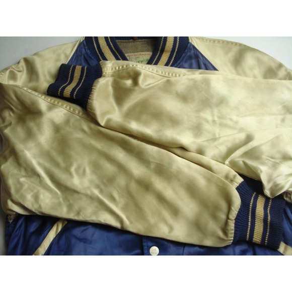 Vintage 40s 50s BUTWIN Varsity Letterman Satin Baseball Jacket Mens S Women M - Picture 4 of 6
